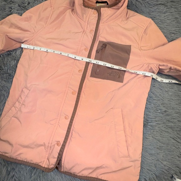 The North Face Womens Small Rose Pink Snap-Front Mountain Sweatshirt Jacket Coat - Picture 5 of 12